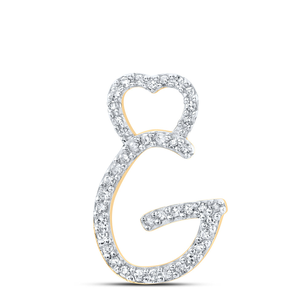 1/8CTW-DIA P1P2 GIFT HEART INITIAL "G" PENDANT