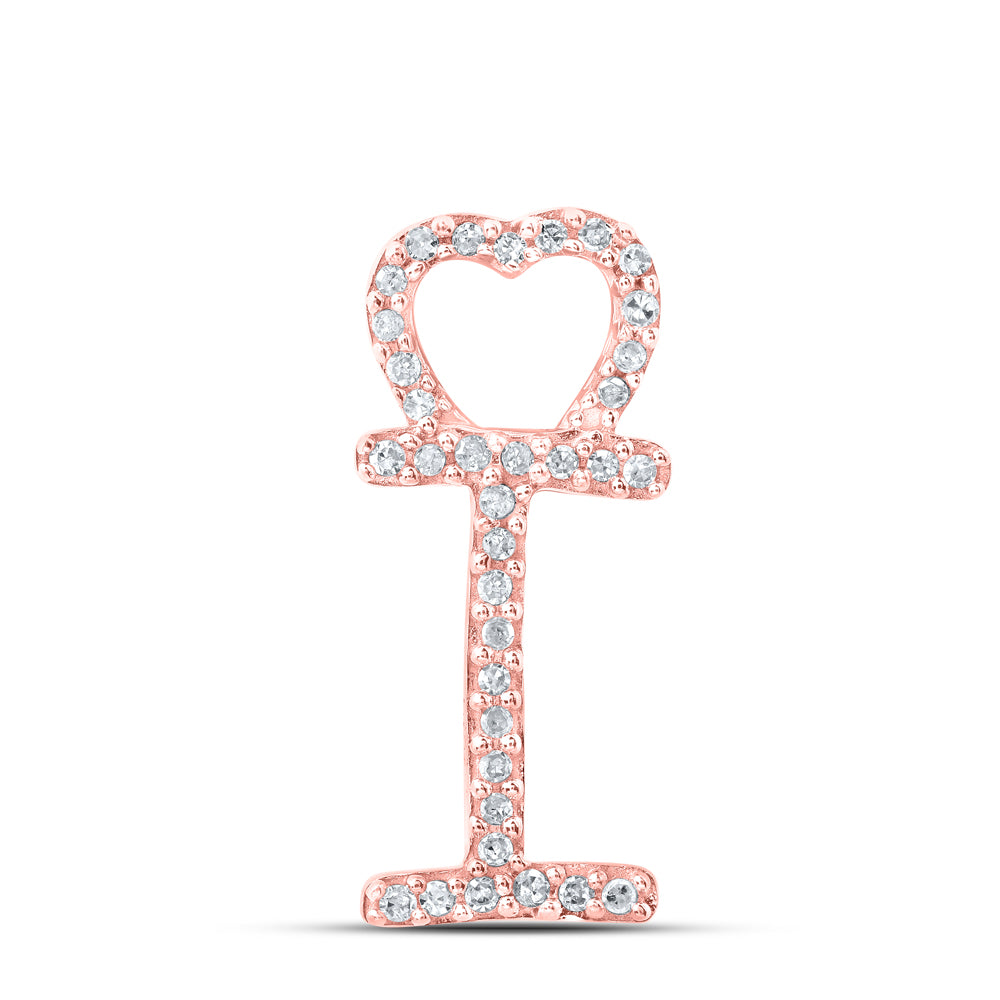 1/10CTW-DIA P1 GIFT HEART INITIAL "I" PENDANT