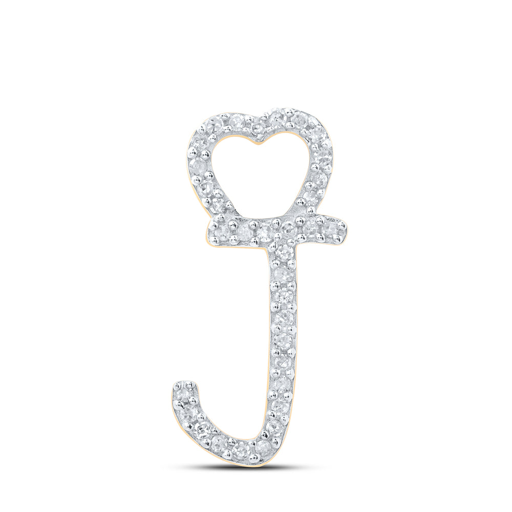 1/10CTW-DIA P1 GIFT HEART INITIAL "J" PENDANT