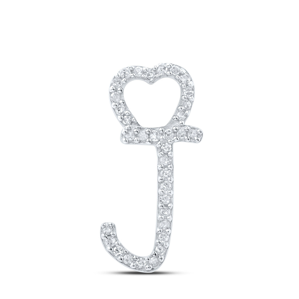 1/10CTW-DIA P1 GIFT HEART INITIAL "J" PENDANT