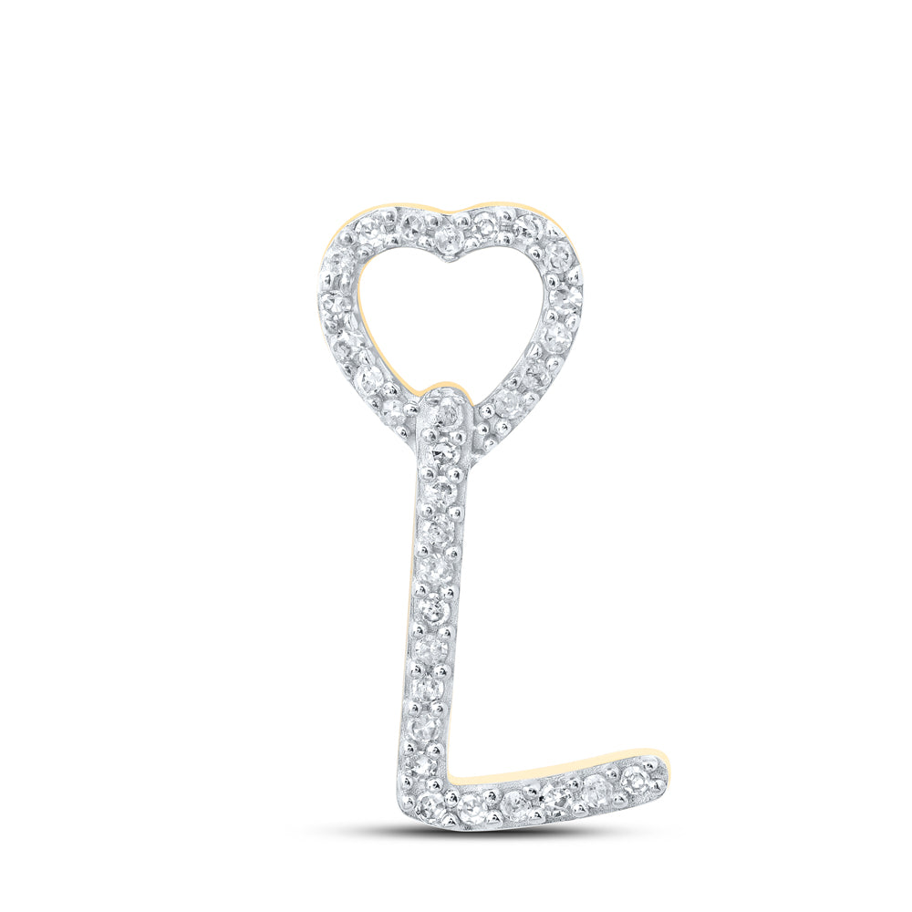 1/10CTW-DIA P1P2 GIFT HEART INITIAL "L" PENDANT