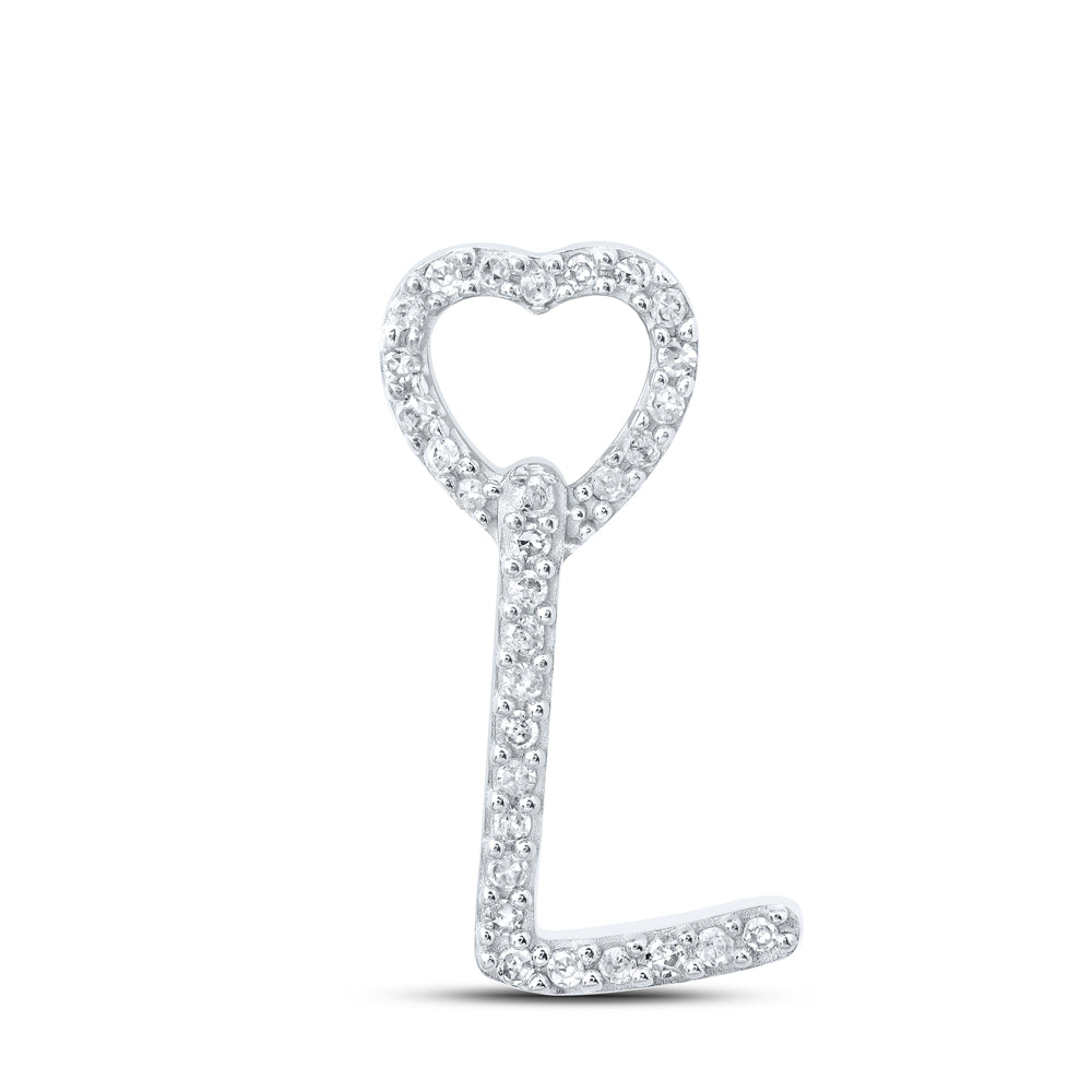 1/10CTW-DIA P1P2 GIFT HEART INITIAL "L" PENDANT