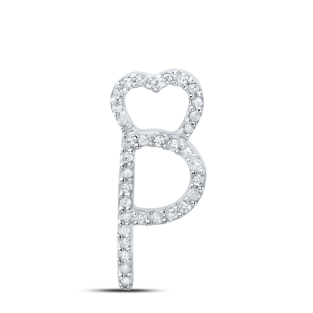 1/10CTW-DIA P1 GIFT HEART INITIAL "P" PENDANT