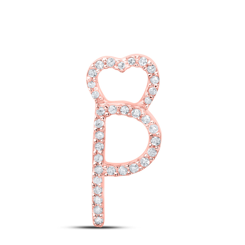 1/10CTW-DIA P1P2 GIFT HEART INITIAL "P" PENDANT