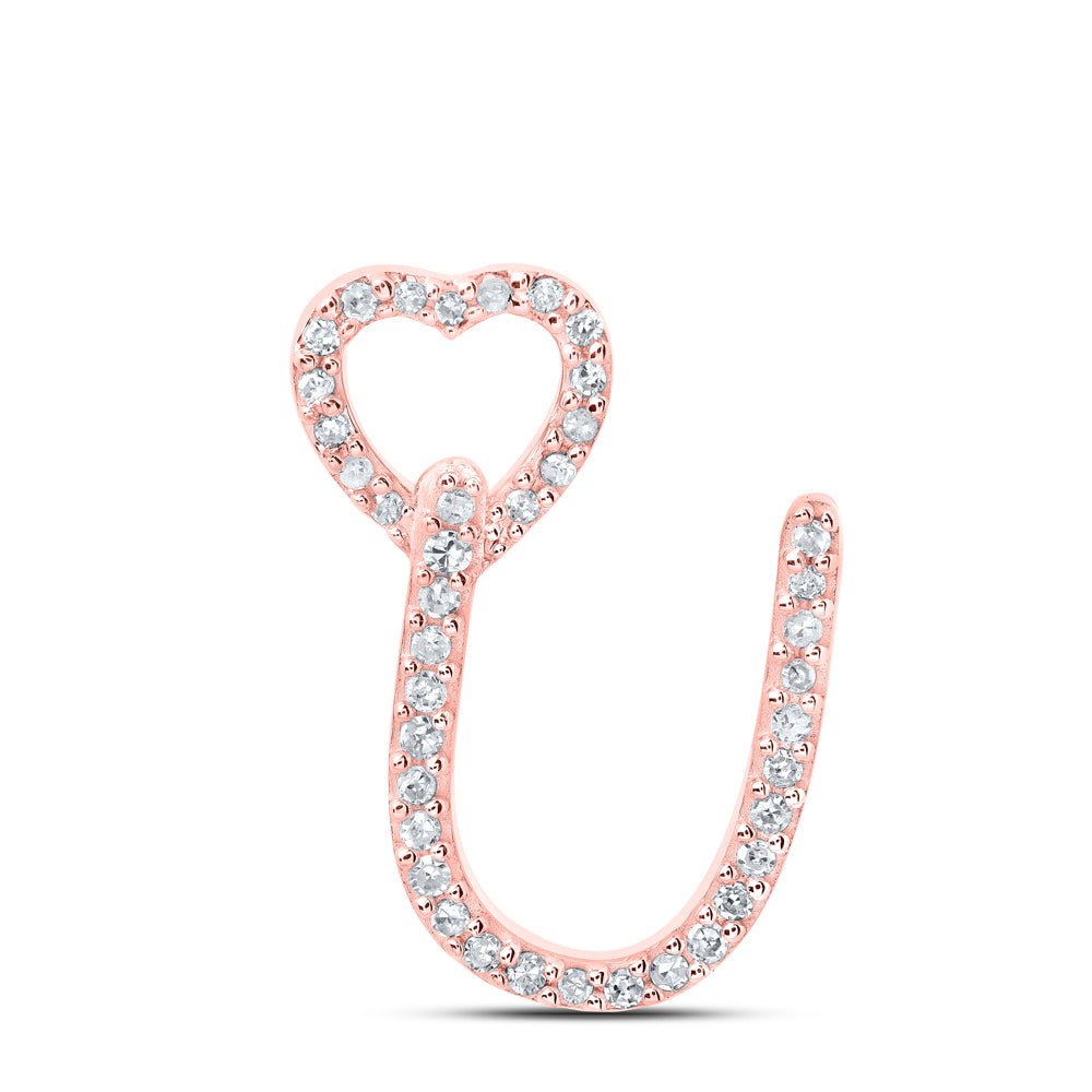 1/8CTW-DIA P1 GIFT HEART INITIAL "U" PENDANT