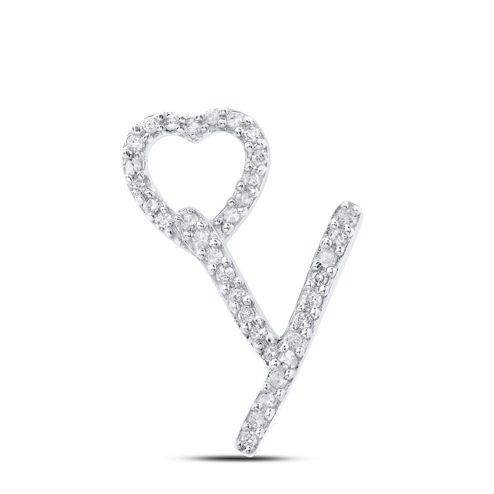 1/10CTW-DIA P1P2 GIFT HEART INITIAL "Y" PENDANT