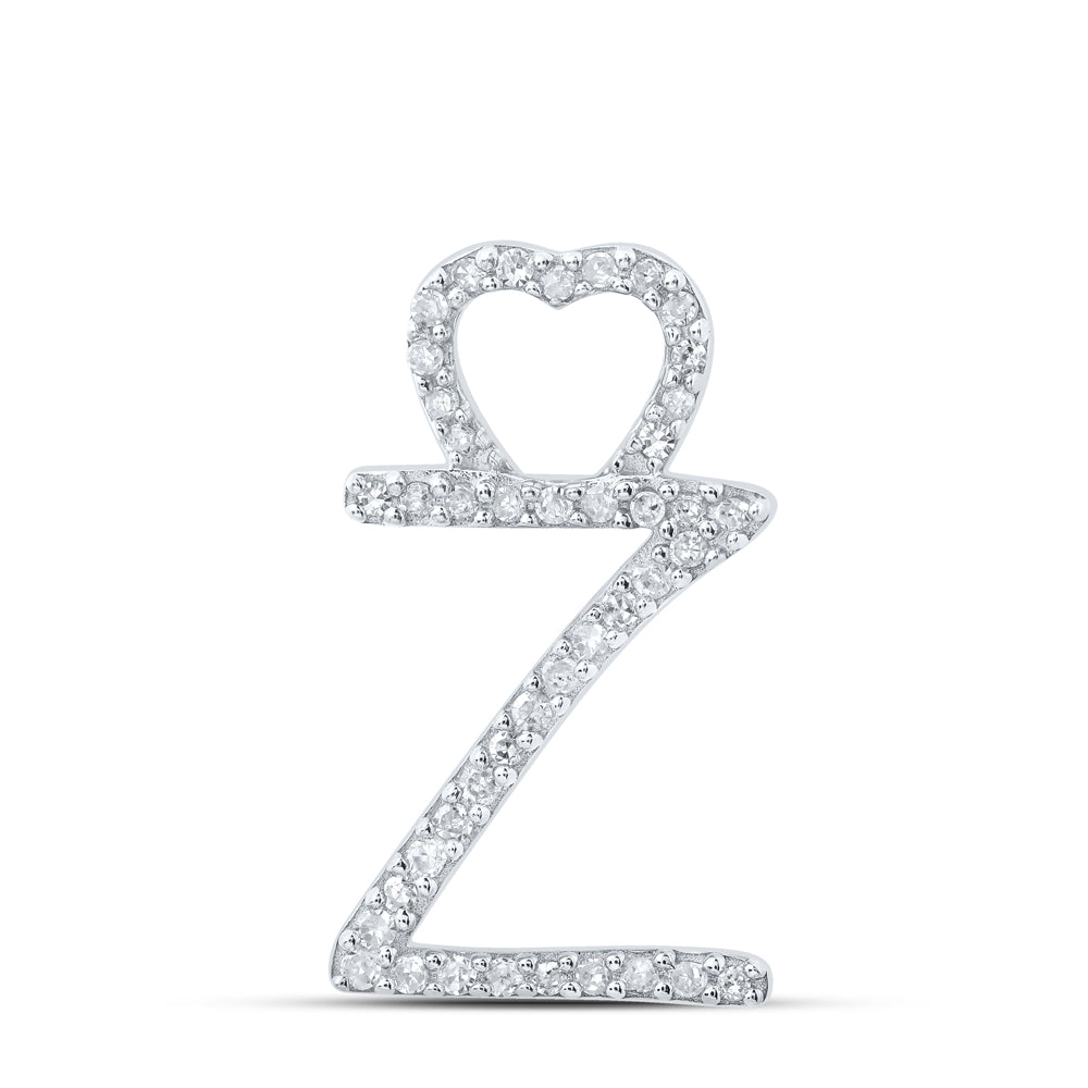1/8CTW-DIA P1P2 GIFT HEART INITIAL "Z" PENDANT