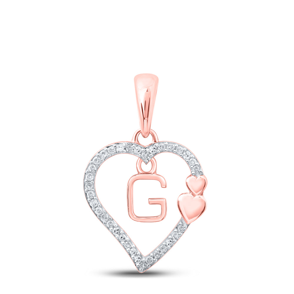 1/10CTW-DIA P1P2 GIFT HEART INITIAL "G" PENDANT