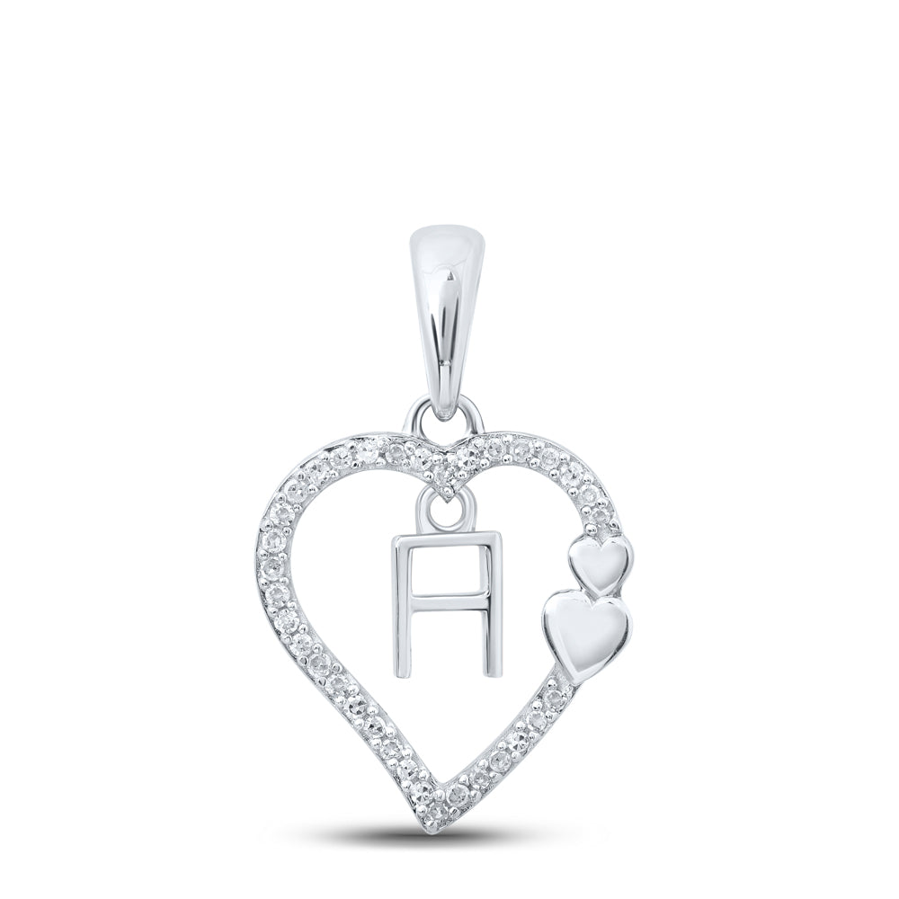 1/10CTW-DIA P1P2 GIFT HEART INITIAL "H" PENDANT