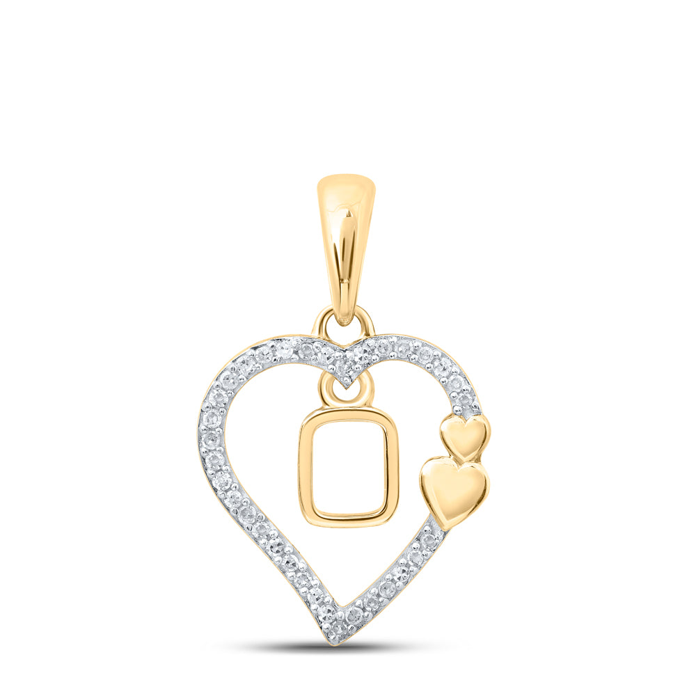 1/10CTW-DIA P1P2 GIFT HEART INITIAL "O" PENDANT