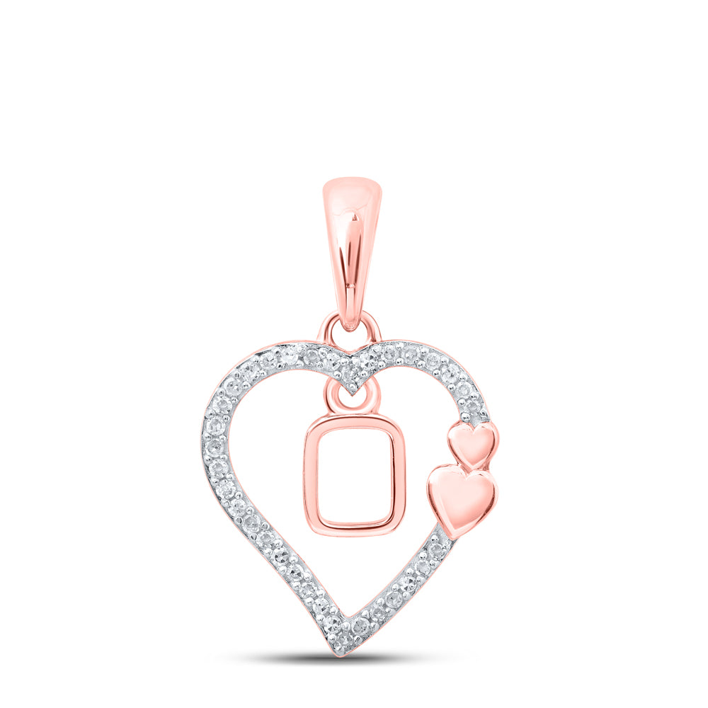 1/10CTW-DIA P1P2 GIFT HEART INITIAL "O" PENDANT