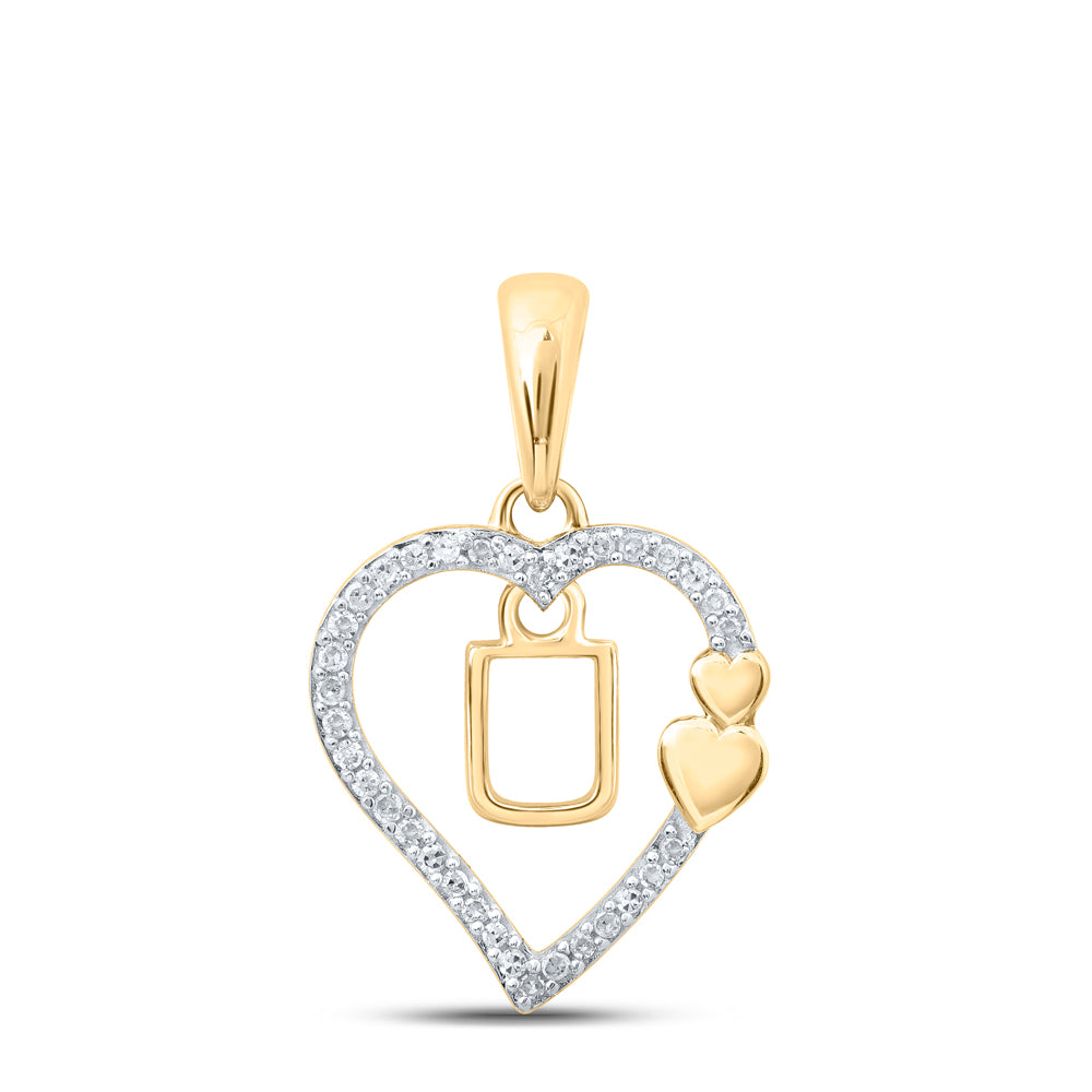 1/10CTW-DIA P1P2 GIFT HEART INITIAL "U" PENDANT