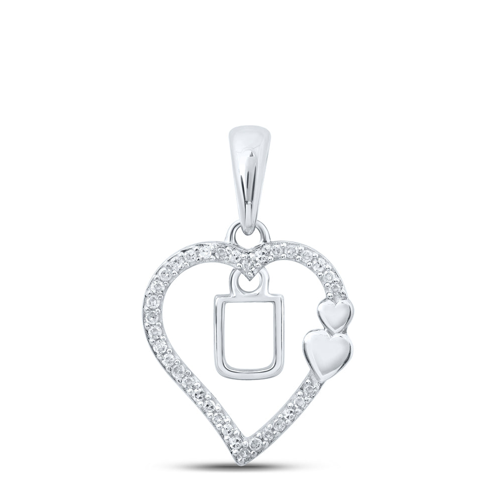 1/10CTW-DIA P1P2 GIFT HEART INITIAL "U" PENDANT