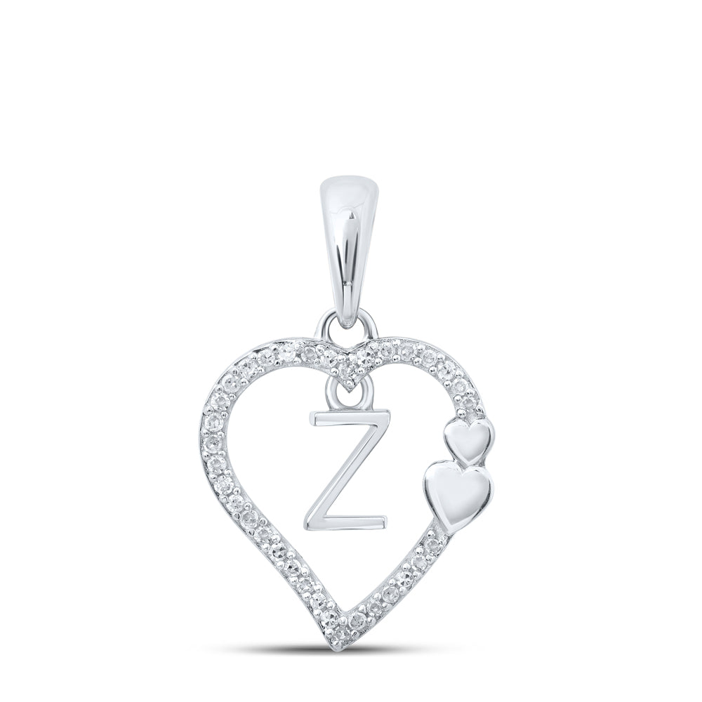 1/10CTW-DIA P1P2 GIFT HEART INITIAL "Z" PENDANT