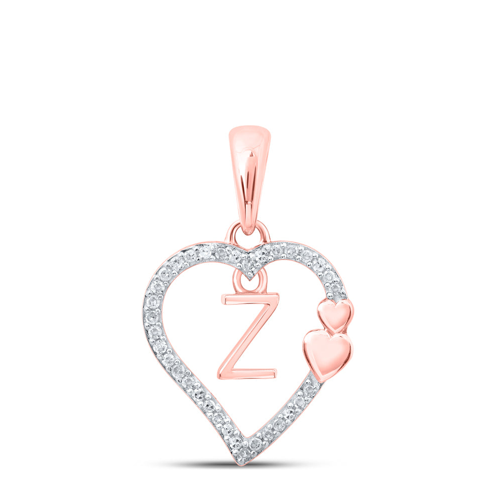 1/10CTW-DIA P1P2 GIFT HEART INITIAL "Z" PENDANT