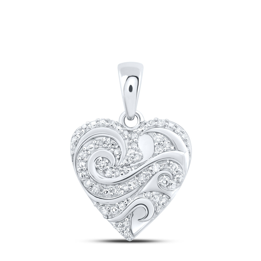 1/6CTW-DIA NK HEART PENDANT