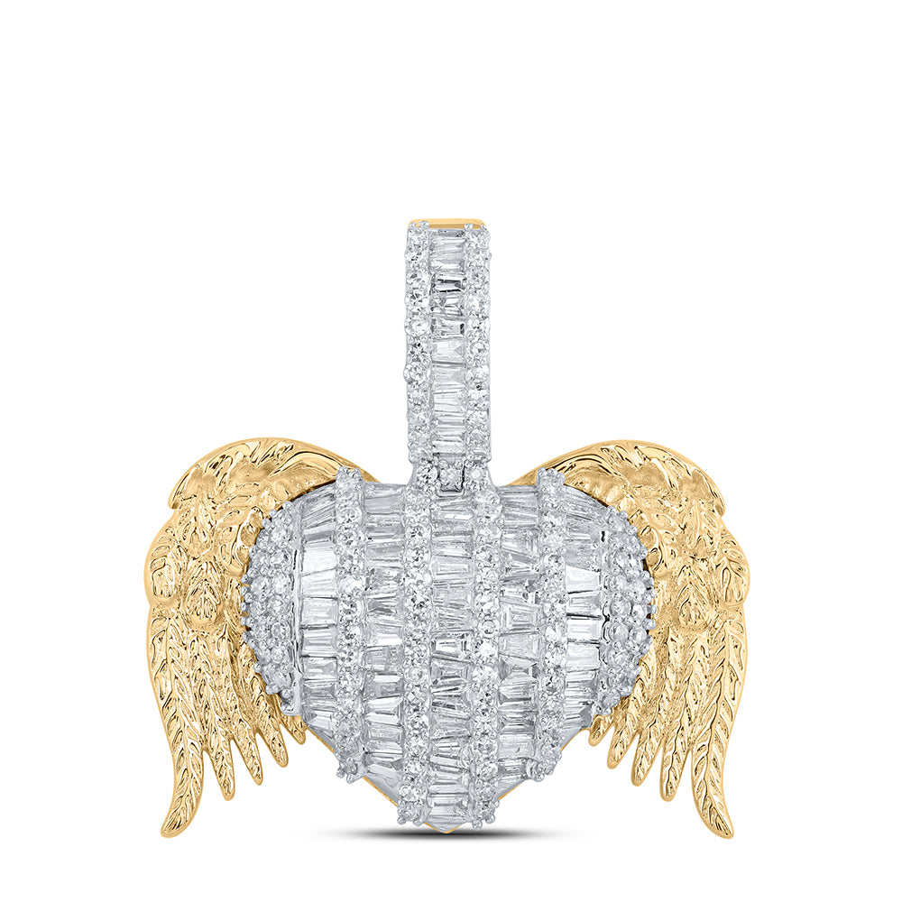 2CTW-DIA NK HEART WING PENDANT