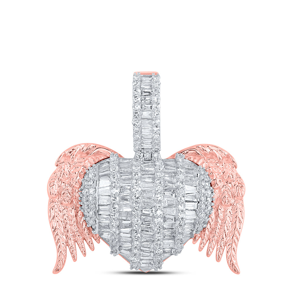 2CTW-DIA NK HEART WING PENDANT