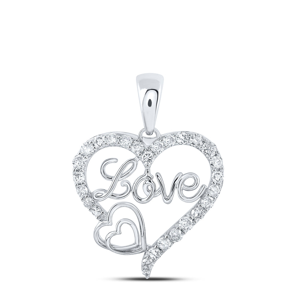 3/8CTW-DIA NK HEART LOVE PENDANT