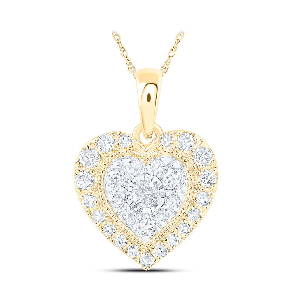 1/4CTW-DIA NK HEART PENDANT
