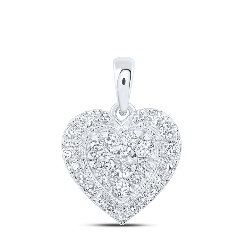 1/4CTW-DIA NK HEART PENDANT