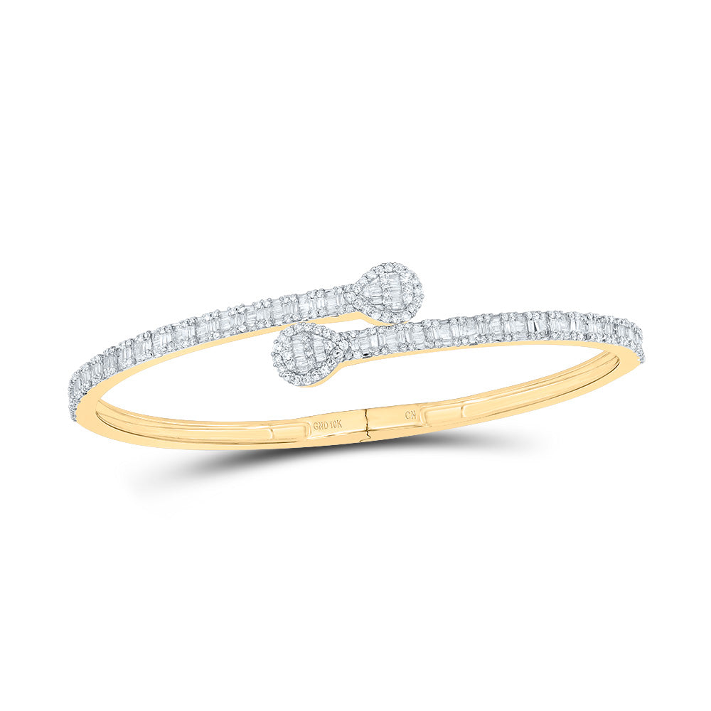 1 5/8CTW-DIA CN (16.00MM) PEAR CUFF BANGLE
