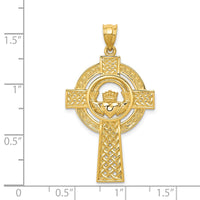 Load image into Gallery viewer, 14k Celtic Claddagh Cross Pendant
