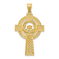 Load image into Gallery viewer, 14k Celtic Claddagh Cross Pendant
