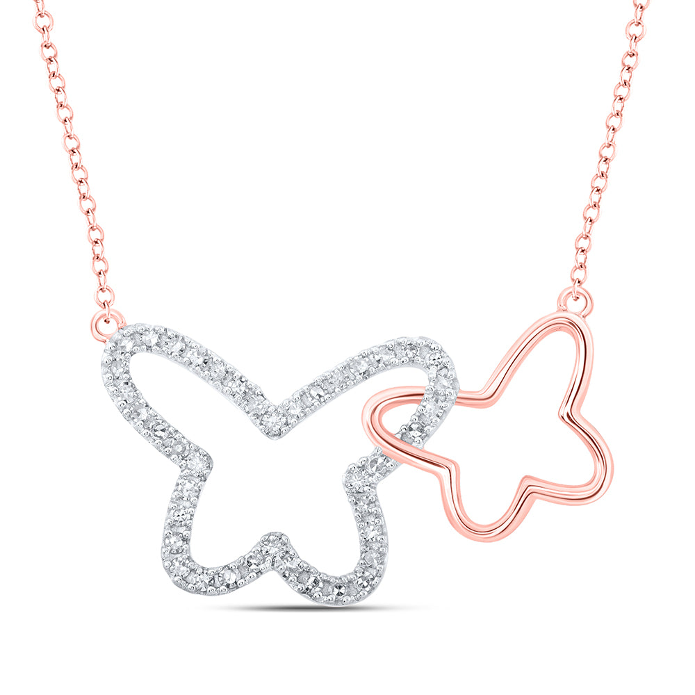 1/4 CTW-DIA NK BUTTERFLY PENDANT