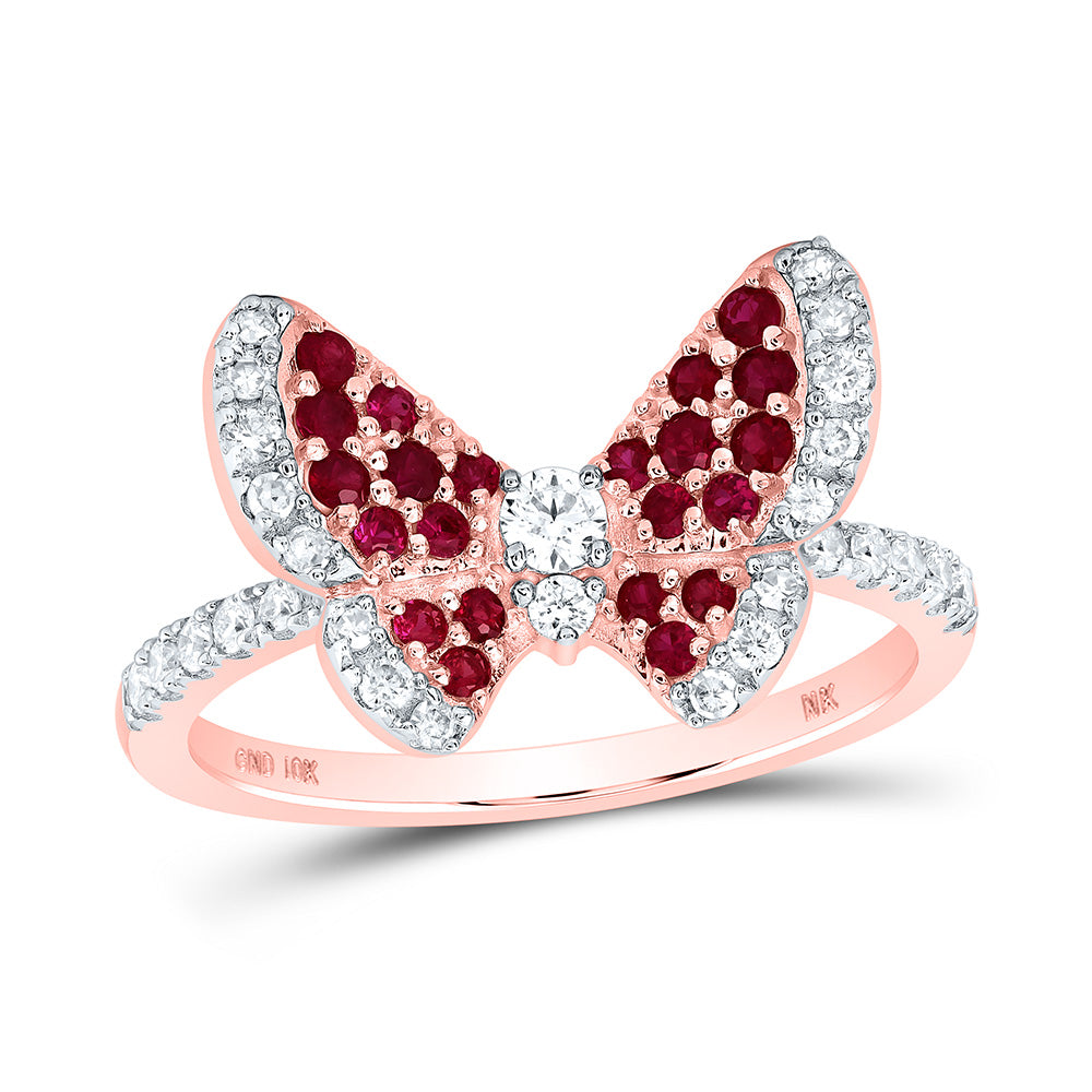 1/3CTW-DIA NK 1/3CT-RUBY BUTTERFLY RING