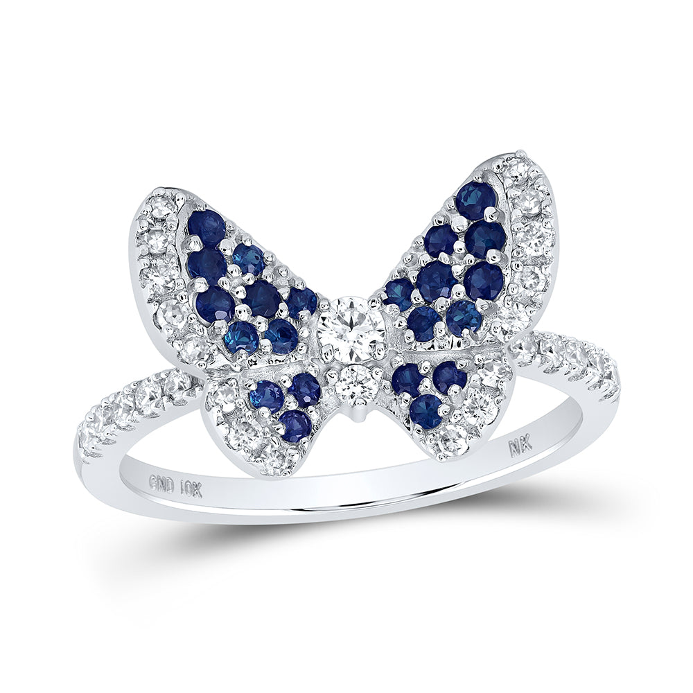 1/3CTW-DIA NK 1/3CT-SAPP BUTTERFLY RING