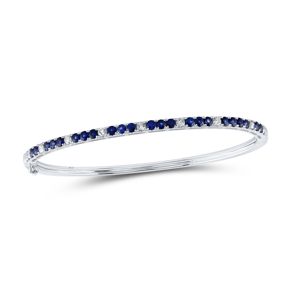 5/8CTW-DIA NK 1 3/8CTW-SAPP NATURAL GEM TENNIS BANGLE