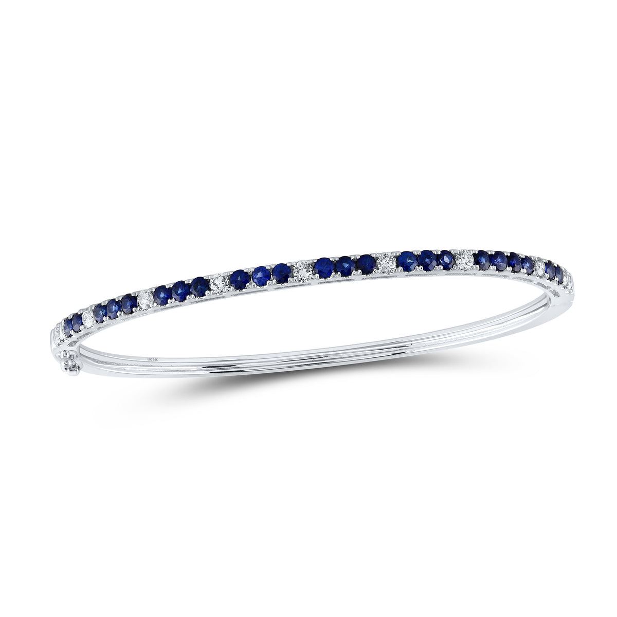 5/8CTW-DIA NK 1 3/8CTW-SAPP NATURAL GEM TENNIS BANGLE