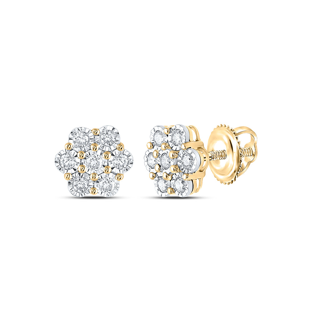 1/3CTW-DIA NK FLOWER EARRING