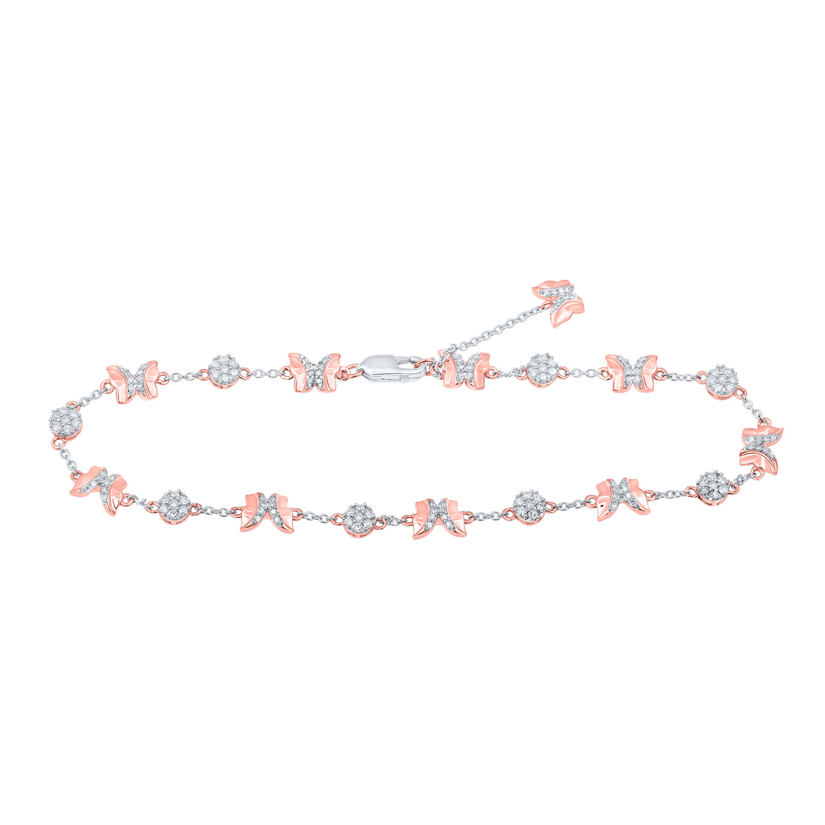 1/2CTW-DIA CN BUTTERFLYE BRACELET( 7 INCH)