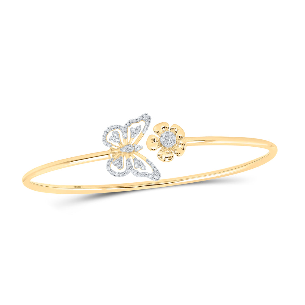 1/4CTW-DIA CN BUTTERFLY BANGLE