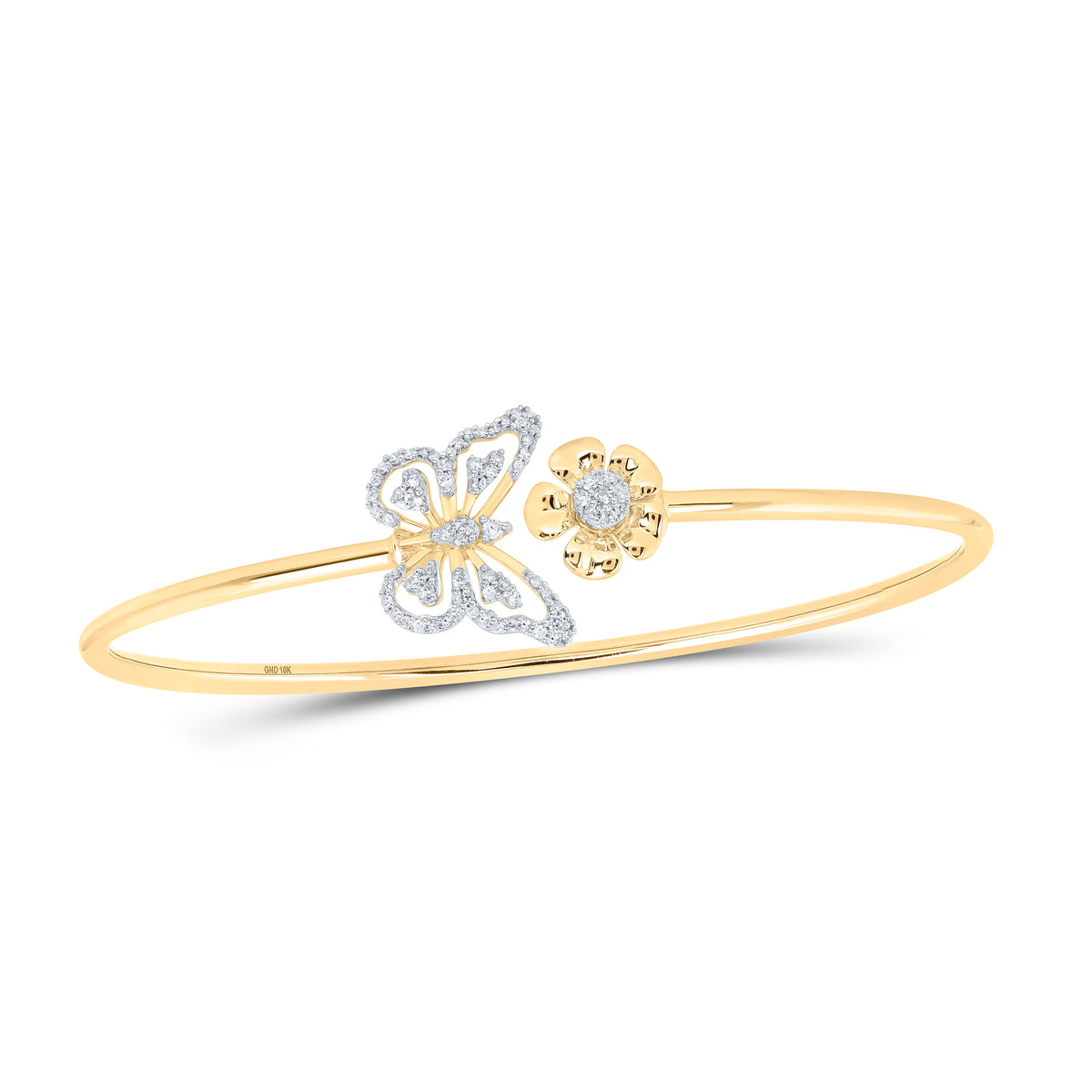 1/4CTW-DIA CN BUTTERFLY BANGLE