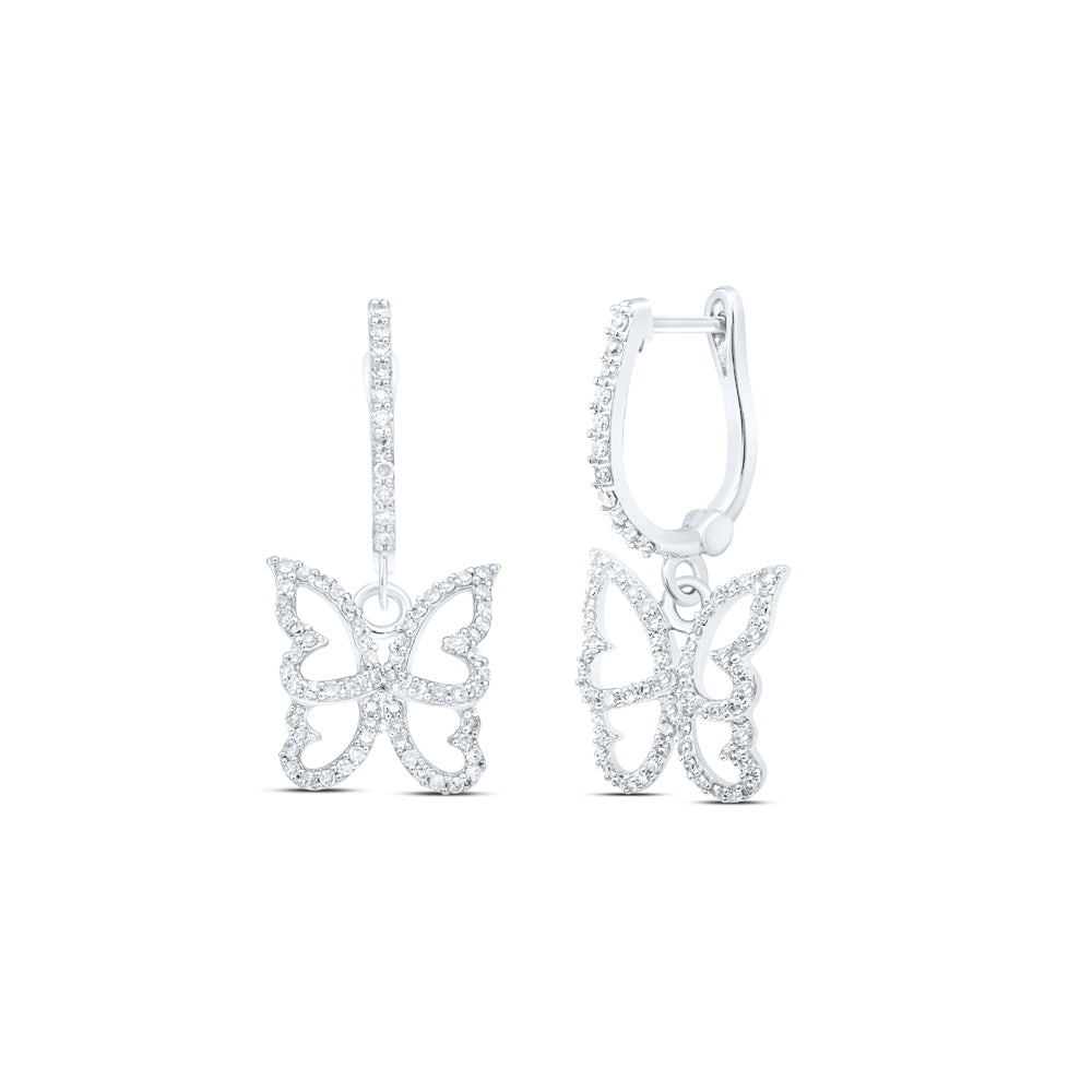 3/8CTW-DIA CN BUTTERFLY EARRING