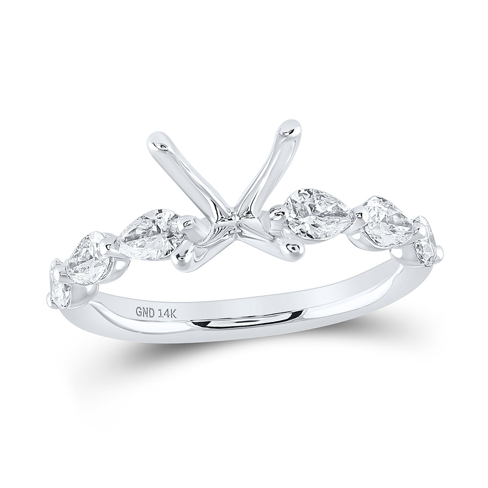 7/8CTW-DIA ANA M 2 CT-CRD SEMI-MOUNT BRIDAL SINGLE HALO RING