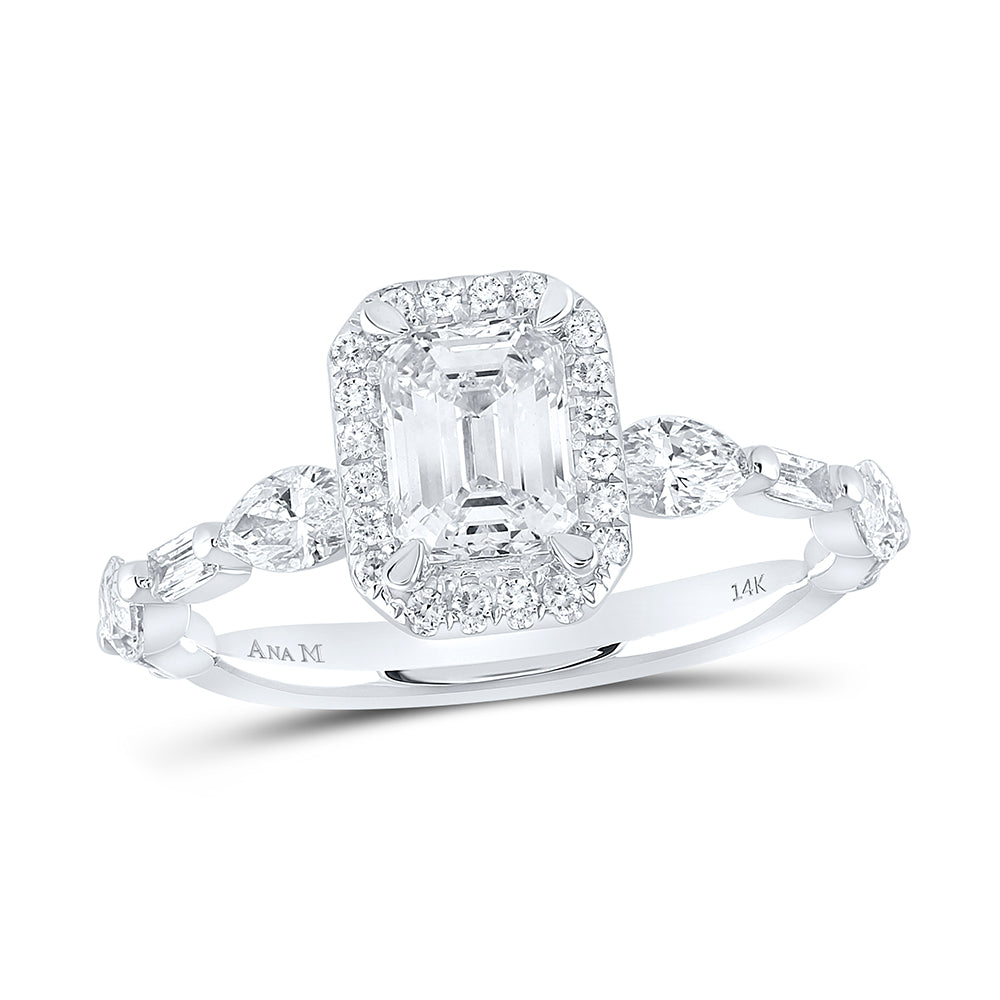 1 3/4CTW-DIA ANA M 1CT-CEME SINGLE HALO  ENGAGEMENT RING