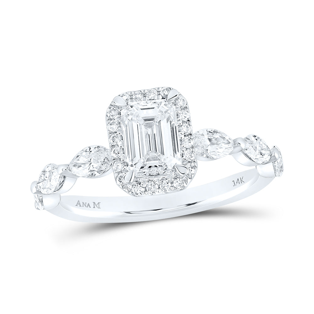 1 3/4CTW-DIA ANA M 1CT-CEME SINGLE HALO ENGAGEMENT RING