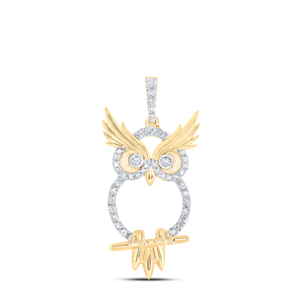 1/3CTW-DIA NK OWL MENS CHARM