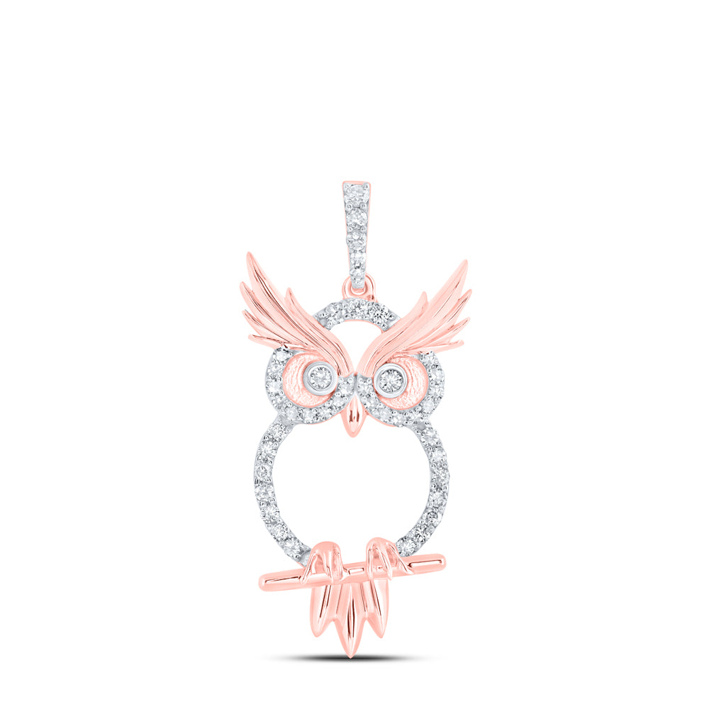 1/3CTW-DIA NK OWL MENS CHARM