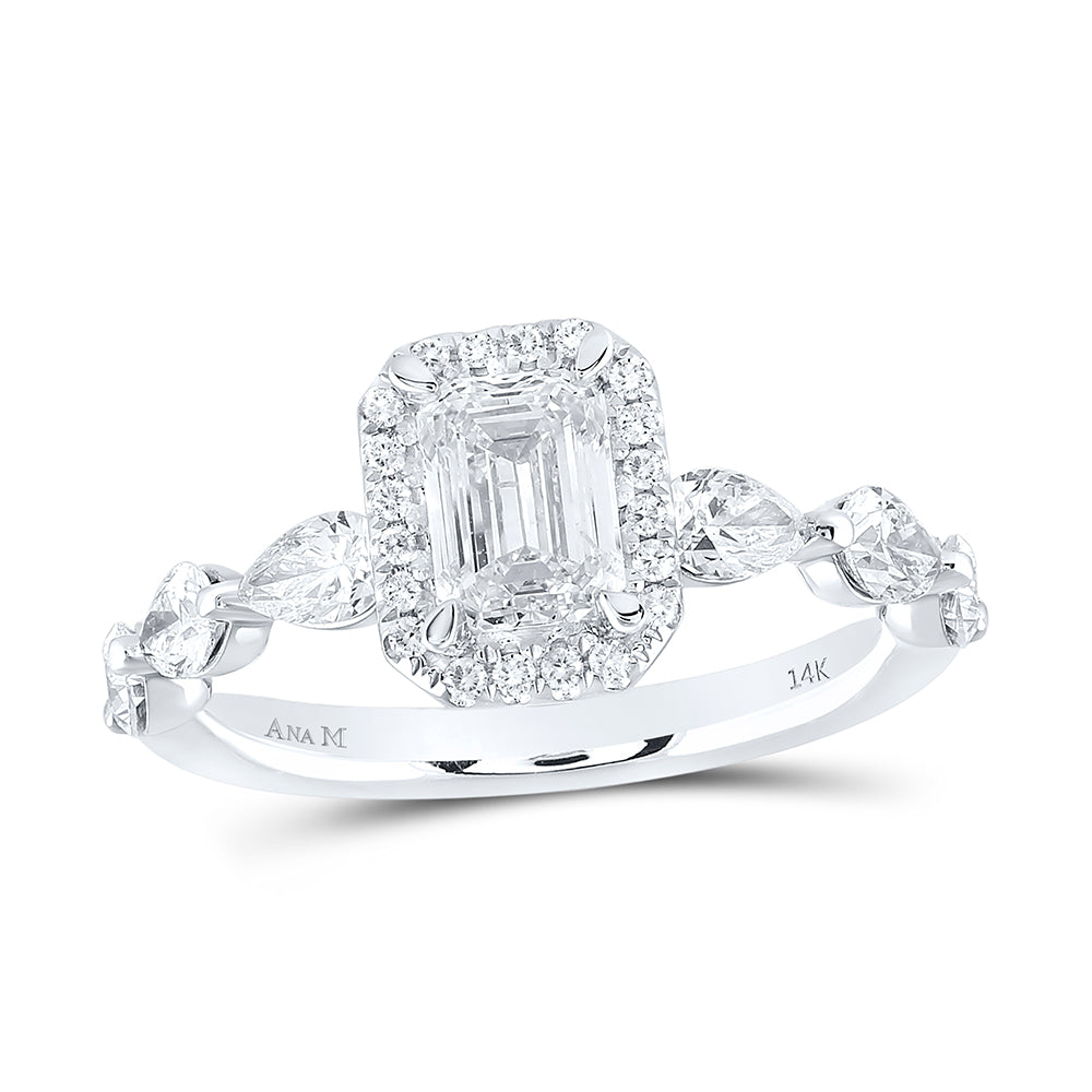 2 CTW-DIA ANA M 1CT-CEME SINGLE HALO  ENGAGEMENT RING