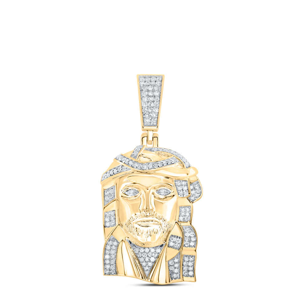 1/2CTW-DIA NK JESUS FACE MENS CHARM