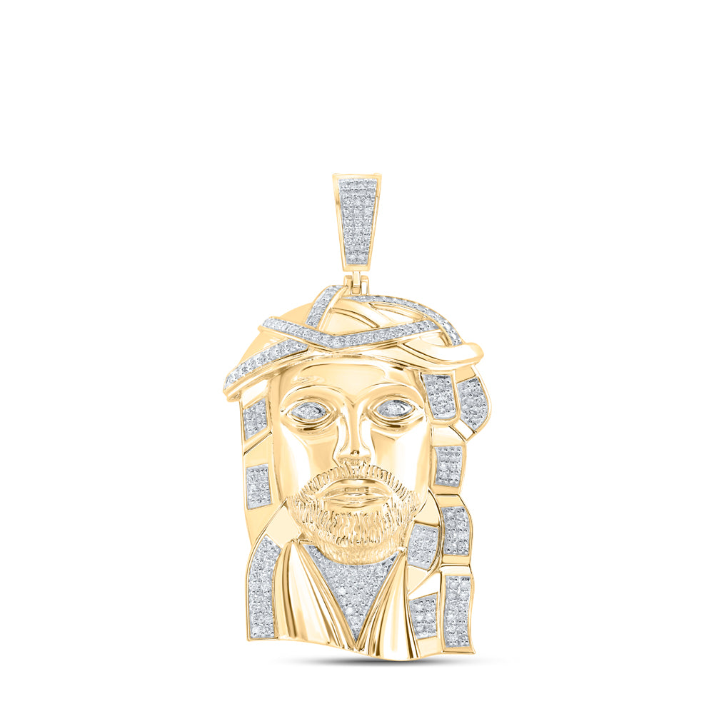 4 7/8CTW-DIA NK JESUS FACE MENS CHARM
