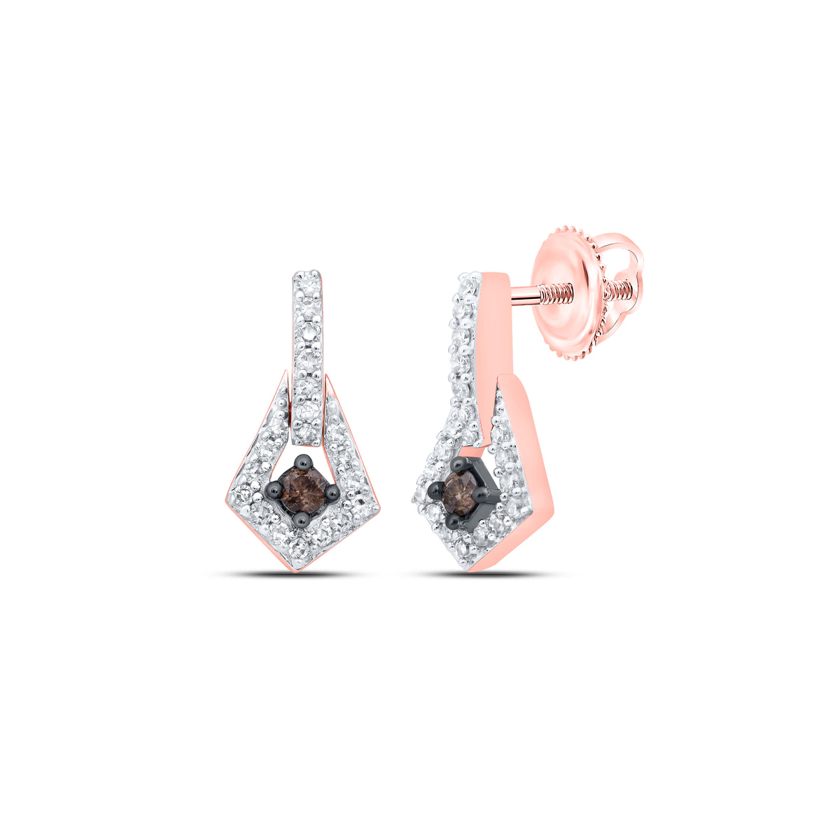 1/6CTW-DIA NK COGNAC DANGLE EARRING