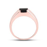 Load image into Gallery viewer, 1/20 CTW-DIA NK 9X7MM ONYX BLACK MENS RING
