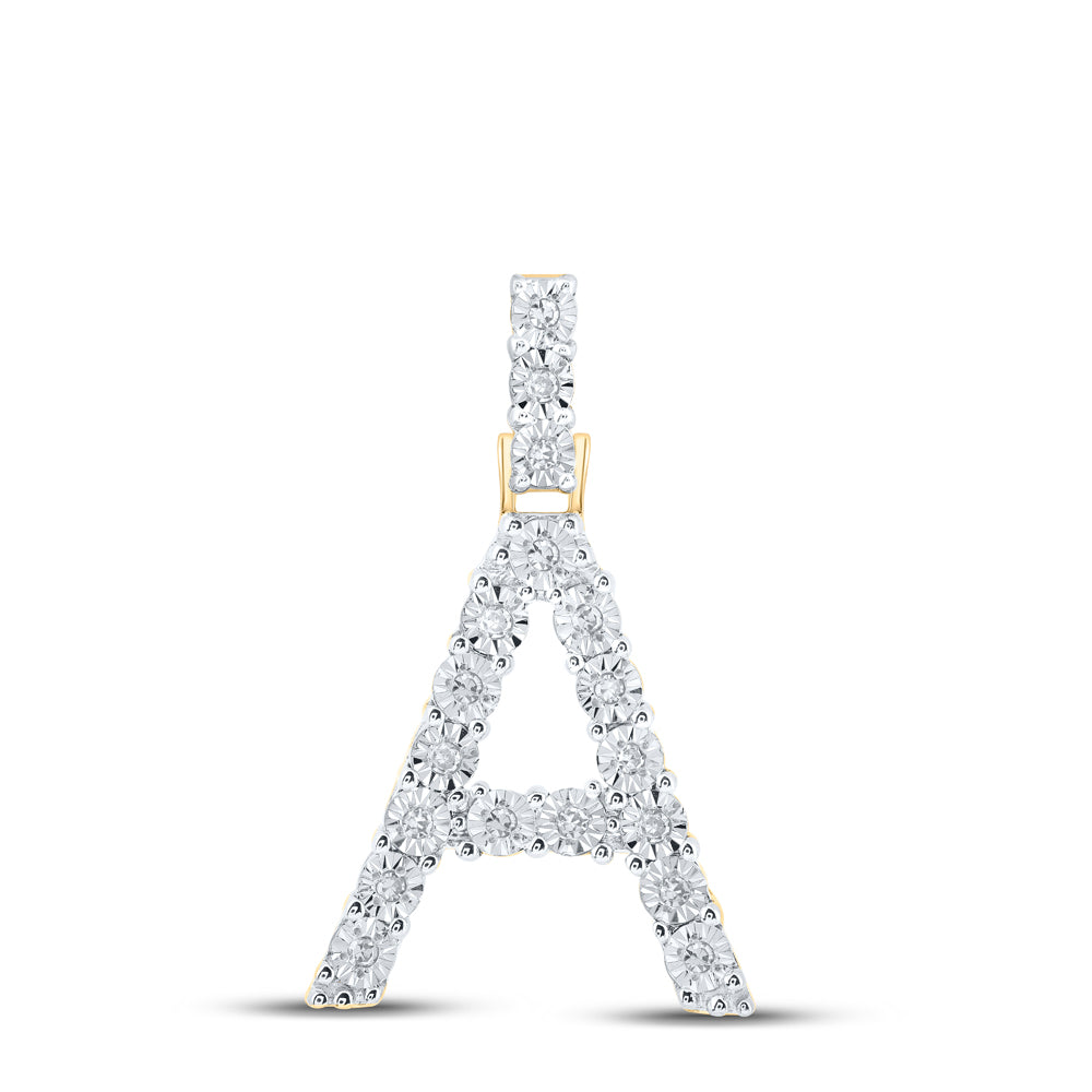 1/10CTW-DIA NK INITIAL "A" PENDANT