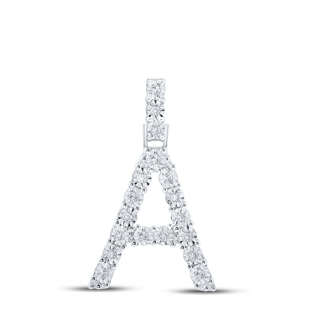 1/10CTW-DIA NK INITIAL "A" PENDANT